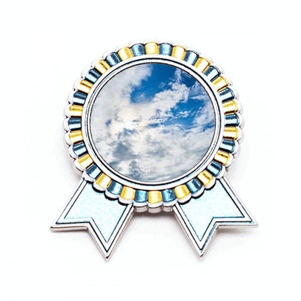 Broche nuages bleus et blancs en métal Dakr accessoire veste taille M - 4