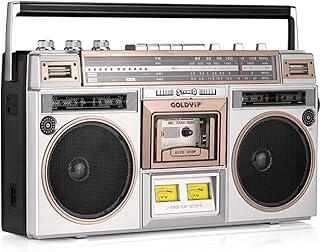 Portable CD Player Boombox | Cassette Player Radio | Cassette Recorder and AM/FM Radio Speaker and Earph Jack, Support SD/USB Input