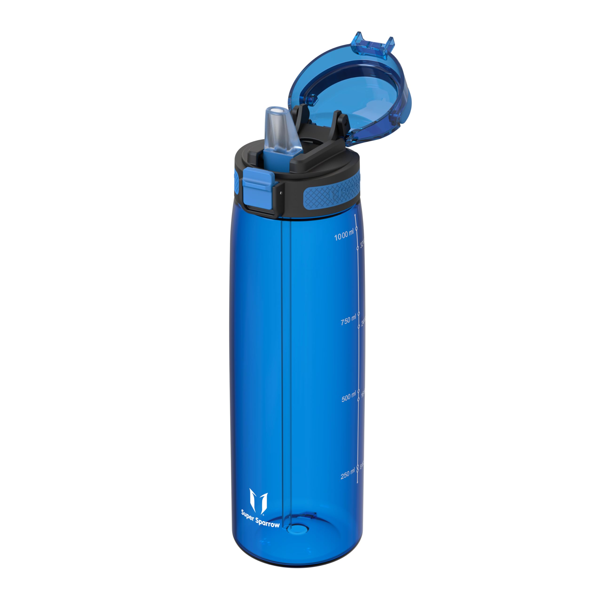 Super Sparrow Water Bottle - 1L - TouchSip Bottle - BPA-Free, Non-Toxic, Eco-Friendly - Straw Tritan Bottles for Sports, Outdoors, Camping, Travel