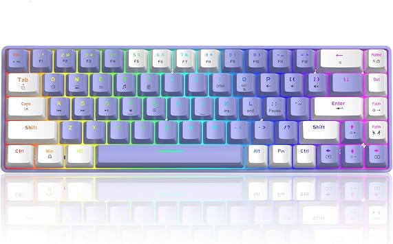 LexonElec T8 60% Wired Mechanical Gaming Keyboard, Blue Switch, 68 Keys
