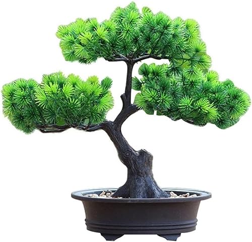 Árboles artificiales, plantas artificiales, pino, espíritu zen, fiesta, hogar, hotel, escritorio, bonsái, decoración de pino de imitación (color  1)