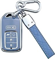 Vista 9 de Funda para llavero ShuDay Compatible con Honda Accord Civic Cr-V Hr-V Fit Odyssey Jed Crosstour Crider Accesorios (Negro)