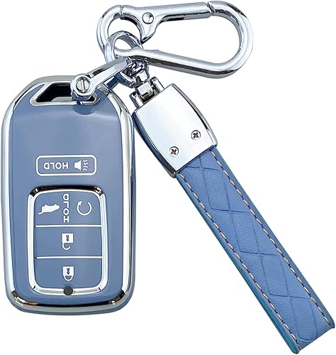 Funda para llavero compatible con Honda Accord Civic Cr-V Hr-V Fit Odyssey Jed Crosstour Crider Accesorios (azul)