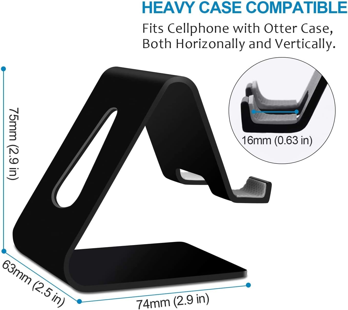 Dapaser Cell Phone Stand,2 Pack Phone Dock:Cradle,Holder,Aluminum Mobile Phone Cradle Dock Compatible with All Android Smartphone,iPhone,iPad Air/Mini Charging,Accessories Desk (Black) : Cell Phones & Accessories