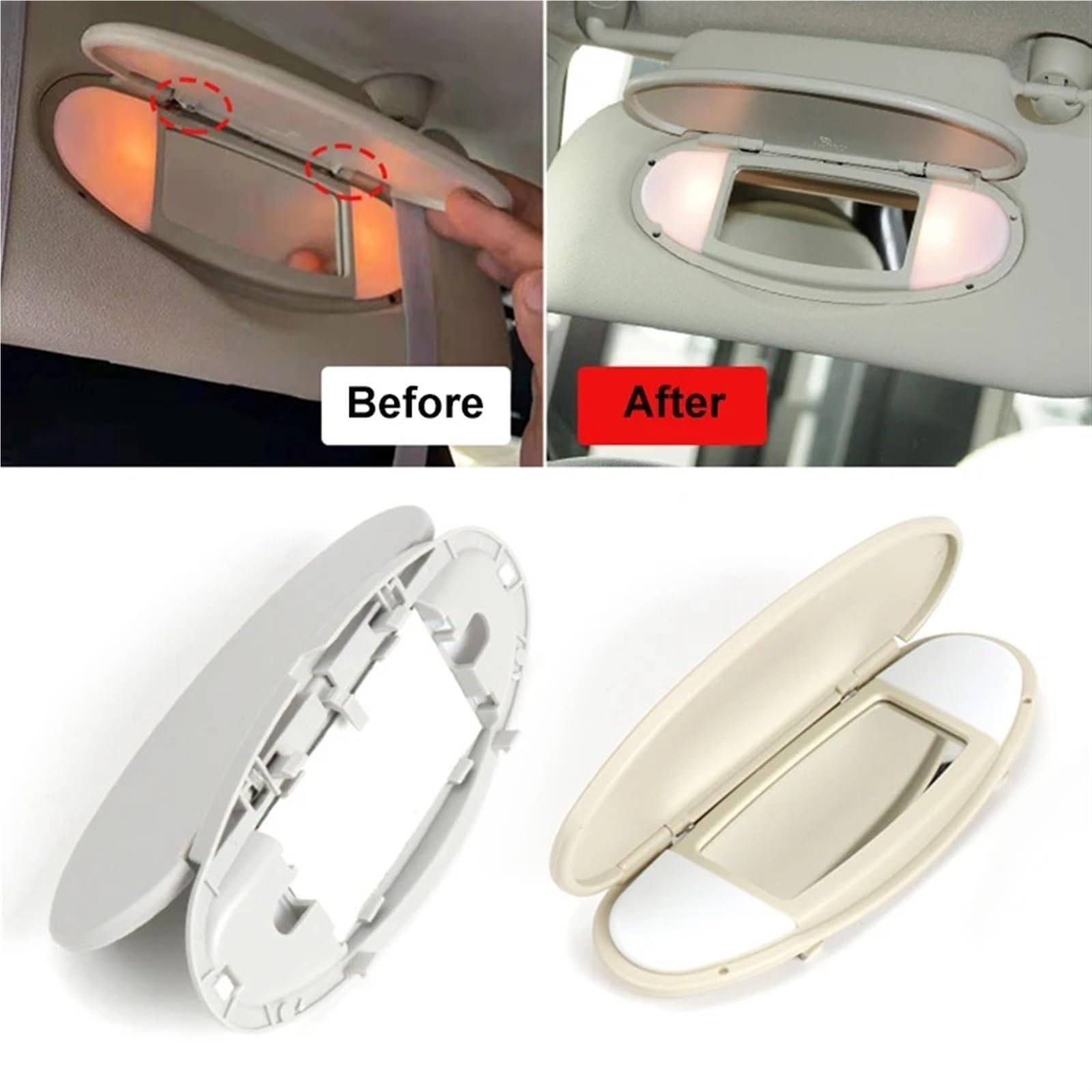 Car Visor Sunshade For Mini For Cooper S One D JCW R55 R56 R57 R59 R60 2007-2014 Accessories Car Sun Visor Sunshade Panel Housing Vanity Mirror Cover Car Visor(Gray-Lamp Slice