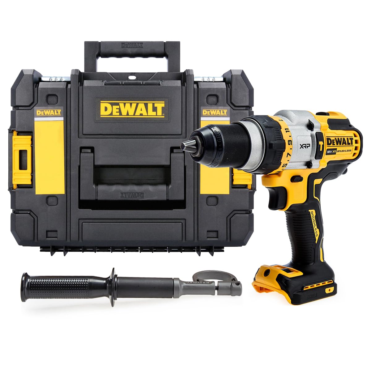 Dewalt 18 V Flexvolt Advantage DCD999NT akumulatorowa wiertarko-wkrętarka udarowa (bezszczotkowa, w pełni metalowa przekładnia, zintegrowana lampa LED o jasności do 77 lumenów, w zestawie dodatkowy