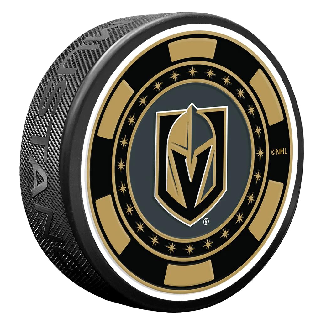 Sports Decor Vegas Golden Knights Black Poker Chip Textured Puck