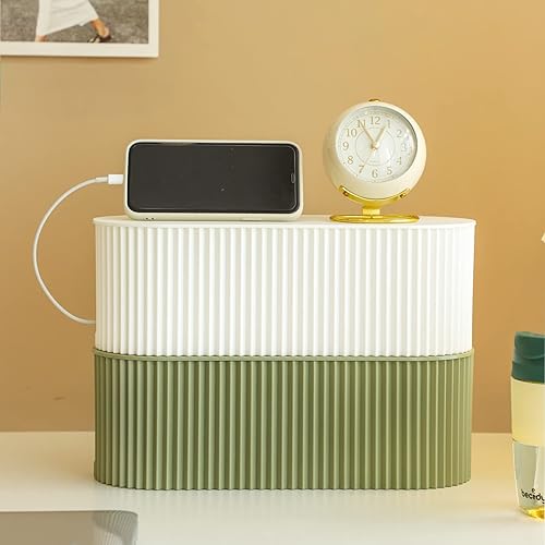 Miniatura 7 de FABROK Caja de organización de cables con 10 bridas para cables, caja organizadora de cables para regletas de corriente, protectores de