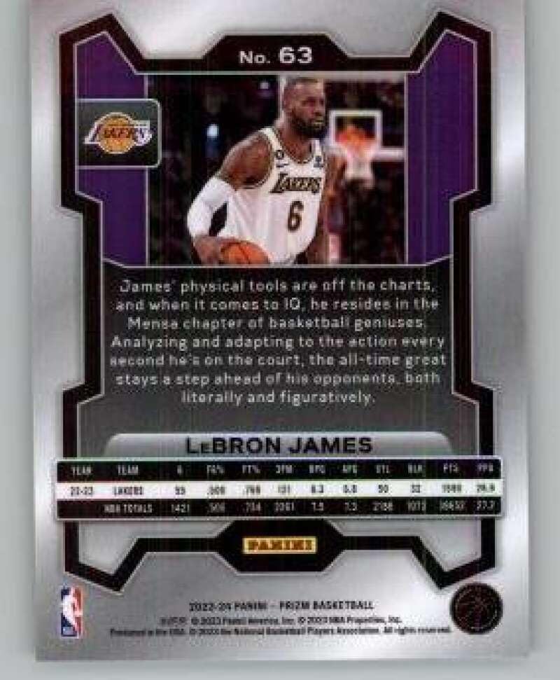 Amazon.com: 2023-24 Panini Prizm #63 LeBron James Los Angeles