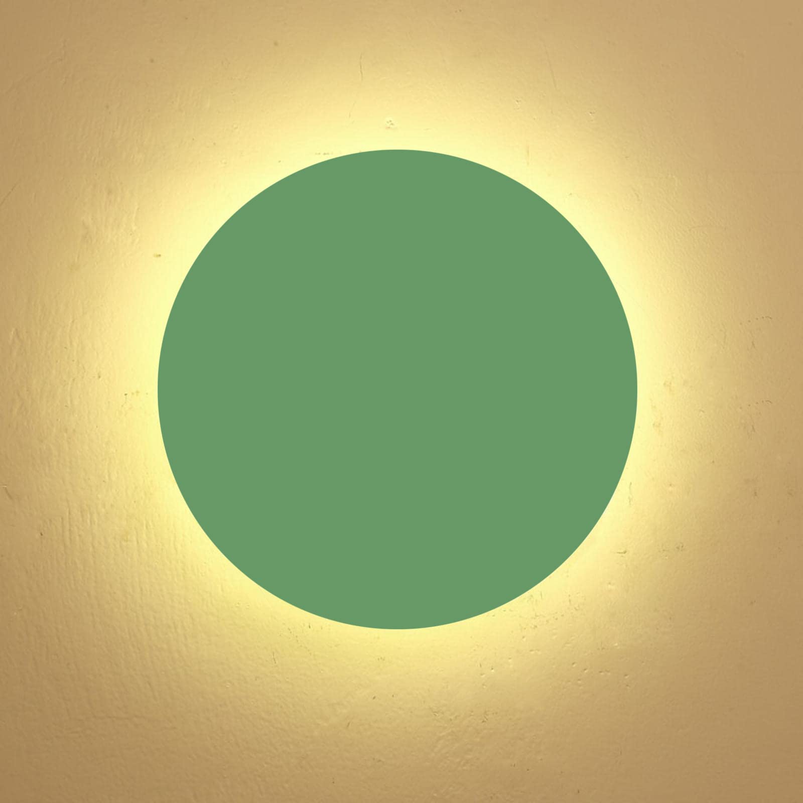 HYJAUSXB Modern Round Macaron LED Wall Light 15W Minimalist Metal Sconce for Bedroom & Living Room 25cm Green Natural White Indoor Lighting Fixture