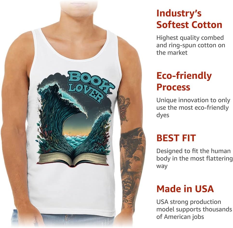 Book Lover Tank - Wave Workout Tank - Beautiful Jersey Tank