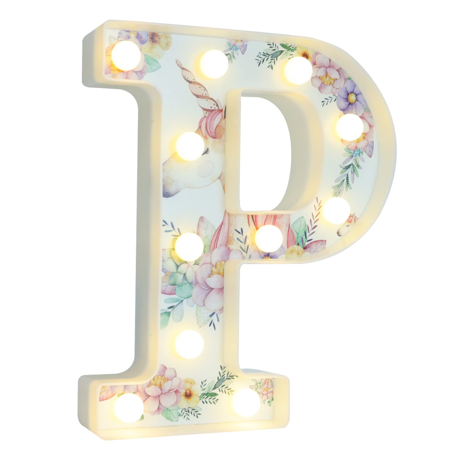 Luces LED Con Letras RGB, Letras Iluminadas Del Alfabeto, Con Purpurina, Sincronización De