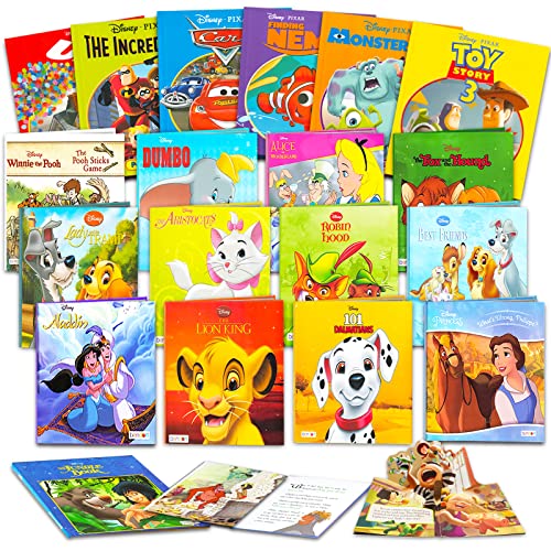 18 Bulk Books for Kids Toddlers -- Assortment Includes 18 Disney Books Bedtime Stories, Hardcover (No Duplicates)