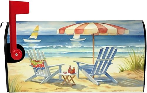 Miniatura 2 de Fundas magnéticas para buzón de verano, tamaño estándar de 18" x 21", cubierta de buzón Beach Life, envolturas magnéticas náuticas de verano para