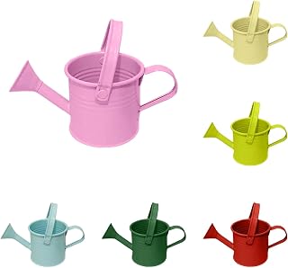 Small Watering Can for Indoor/Outdoor Use - Compact Iron Design with Precision Sprinkler Head - Ideal for Houseplants - Ergonomic Handle for Easy Pouring (6Pcs_Pink+Yellow+Green+Blue+Dark Green+Red)