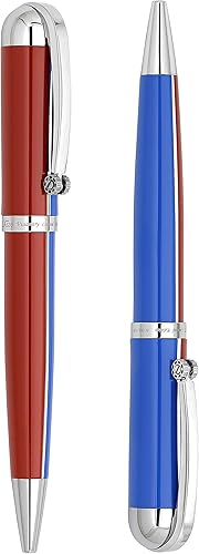 Miniatura 9 de Xezo Visionary - Bolígrafo mediano de latón y aluminio, esmaltado a mano en color rojo y azul. Numerado en edición limitada de 500. Esquema de color