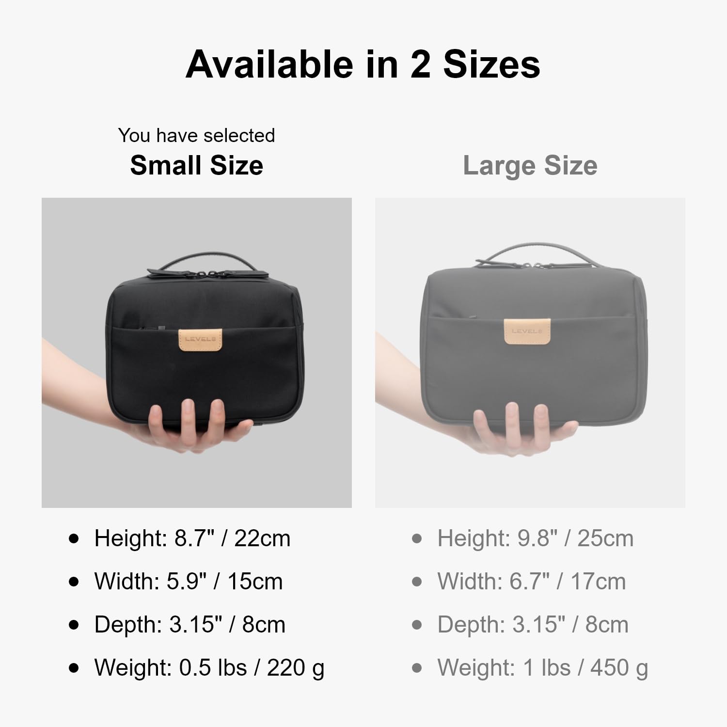 LEVEL8 Bolsa Lavado S Impermeable 6 Bolsillos Viaje Cosmético Gancho Negro