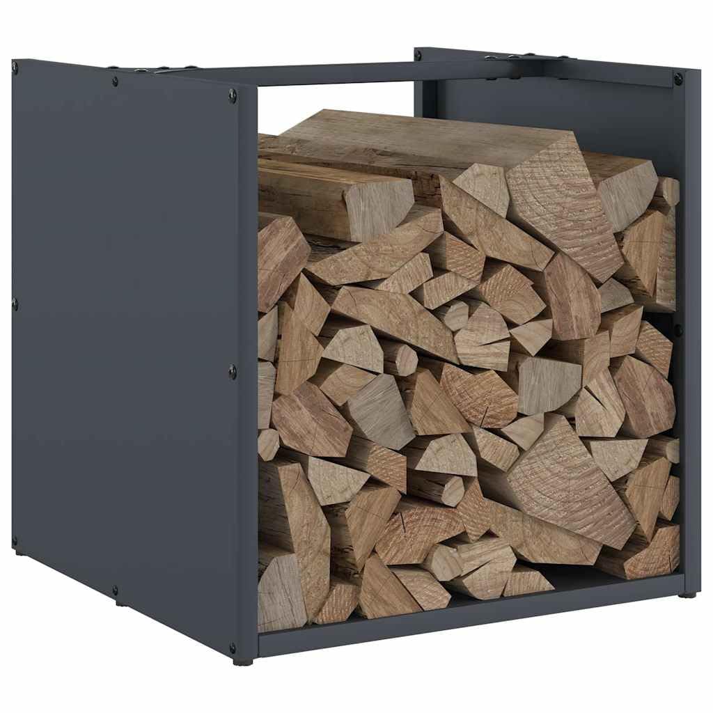 Brennholzregal Anthrazit 40x40x40 cm aus Kaltgewalztem Stahl – Robustes Regal mit großem Fassungsvermögen für effiziente Holzlagerung und Luftzirkulation