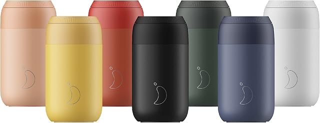 Chilly's Series 2 Coffee Cup - Tight seal, No Sweating - BPA-Free Stainless Steel - Reusable - Double Walled, Vacuum Insulated - Keeps Coffee, Cocoa & Tea Steaming Hot for 4 Hrs - Pine Green, 340ml
