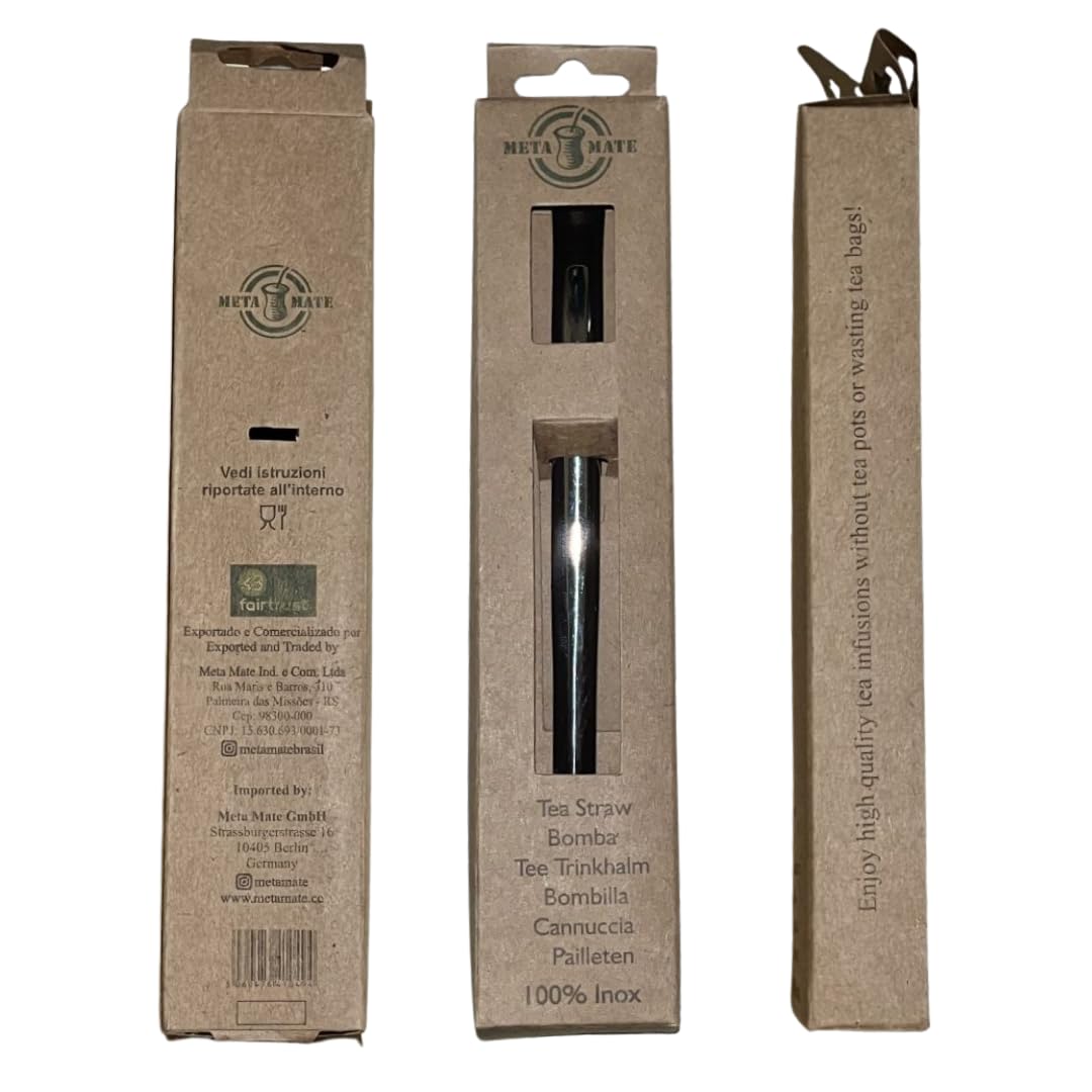 Bombilla Small 16 cm | cannuccia brasiliana originale in acciaio inox 18/8 | perfetta per Yerba Mate & Chimarrão | filtro fine | antiruggine e durevole