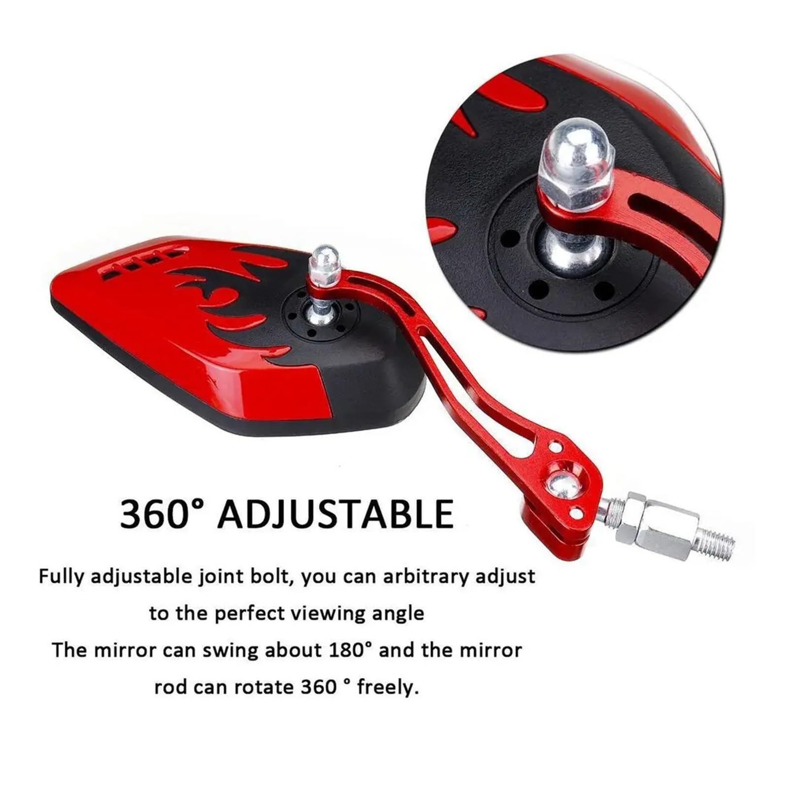 Specchietto Retrovisore Moto Girevole A 360° | Accessori di modifica universale for scooter elettrico regolabile(Gold)