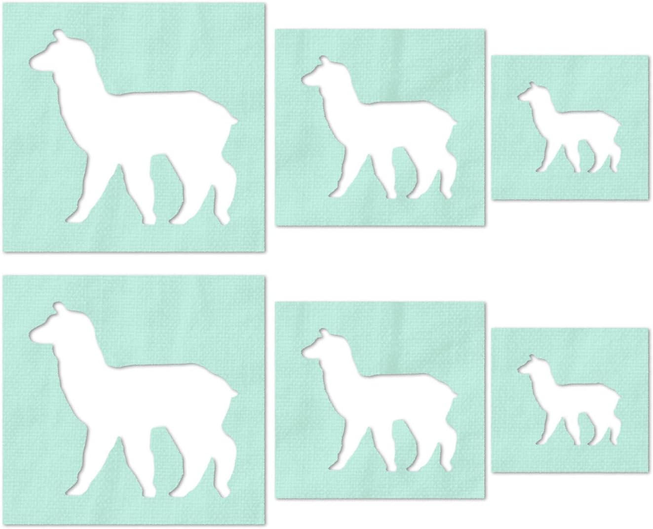 Stencil Stop Alpaca Walking Stencil - Reusable for DIY Projects, Painting, Drawing, Crafts - 14 Mil Mylar Plastic (18 x 15.38 inches)