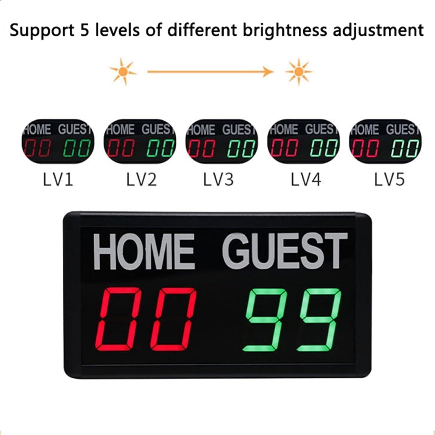 Basketball Scoreboard and Timer Electronic Portable Digital Scoreboard with Remote Wall Mounted Table Tennis Scorer