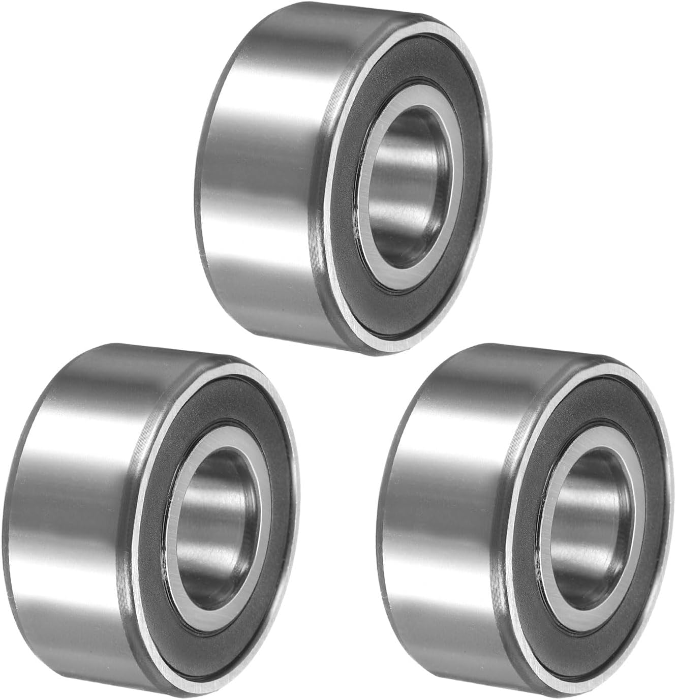3Pcs 3204-2RS/5204-2RS Double Row Sealed Angular Contact Ball Bearing, 20 x 47 x 20.6mm Ball Bearings for Electric Motor, Pumps, Compressors, Agricultural Machinery