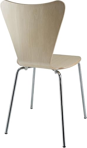 Miniatura 4 de Modway Ernie Mid-Century - Silla apilable de madera moderna para cocina y comedor en color natural Beige,Blanco,Marrón