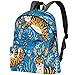 Produktbild Cartoon Orange Tigers Blue Garden Bag Teens Student Bookbag Leichte Umhängetaschen Reiserucksack Tägliche Rucksäcke