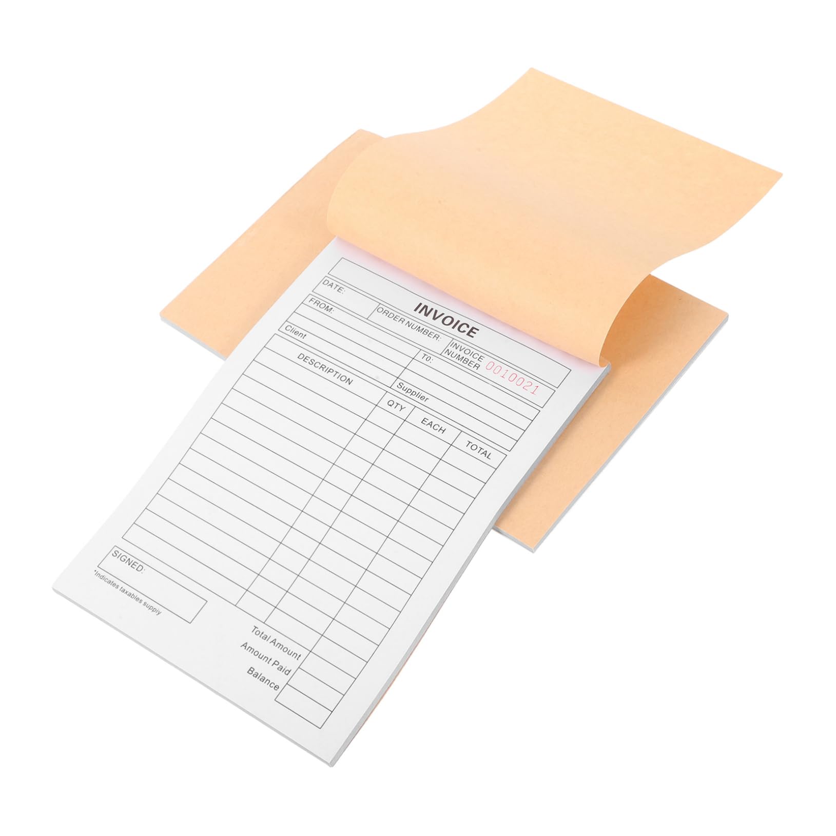 Angoily Cahier de Facture Auto Entrepreneur 2pcs Carnet de Reçus Commerciaux en Papier, Format Trois Volets, Design Compact, pour Petites Entreprises et Boulangeries