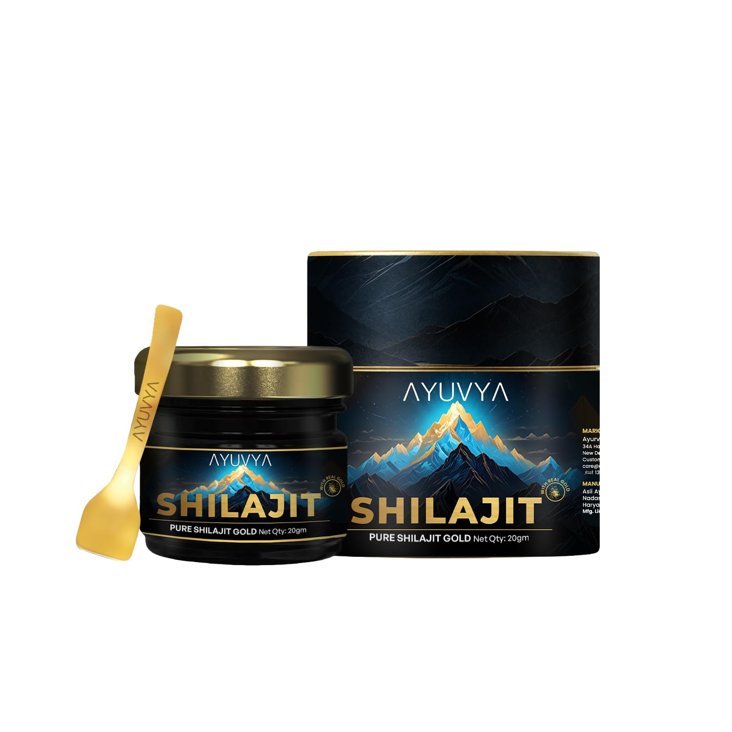 Ayuvya Shilajit Gold | Pure Shilajit Resin | Supports Strength, Stamina & Energy | For Men & Women | 20 g, As Seen on Shark Tank