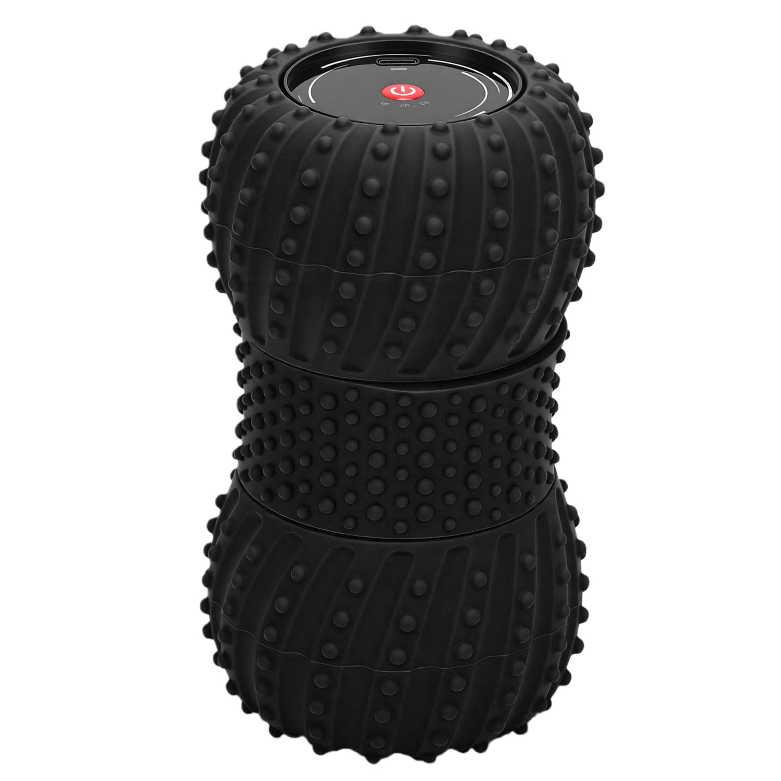 Pssopp Boule de Massage électrique aux Cacahuètes, Rouleau de Balle de Yoga en Plastique avec Système Sonore intégré, équipement de Relaxation Musculaire Rechargeable de 800 MAh pour les (BLACK)