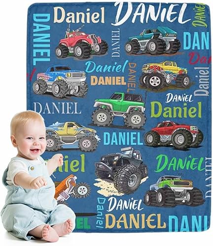 Manta personalizada para niños y niños, manta de forro polar personalizada con nombre, manta de dibujos animados suave para regalo de Navidad,