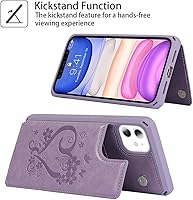 Vista 197 de Cavor for iPhone 11 Wallet Case with Card Slots Holder,Premium PU Leather Kickstand Feature Case [Wrist Strap] Double Magnetic Clasp Shockproof Flip