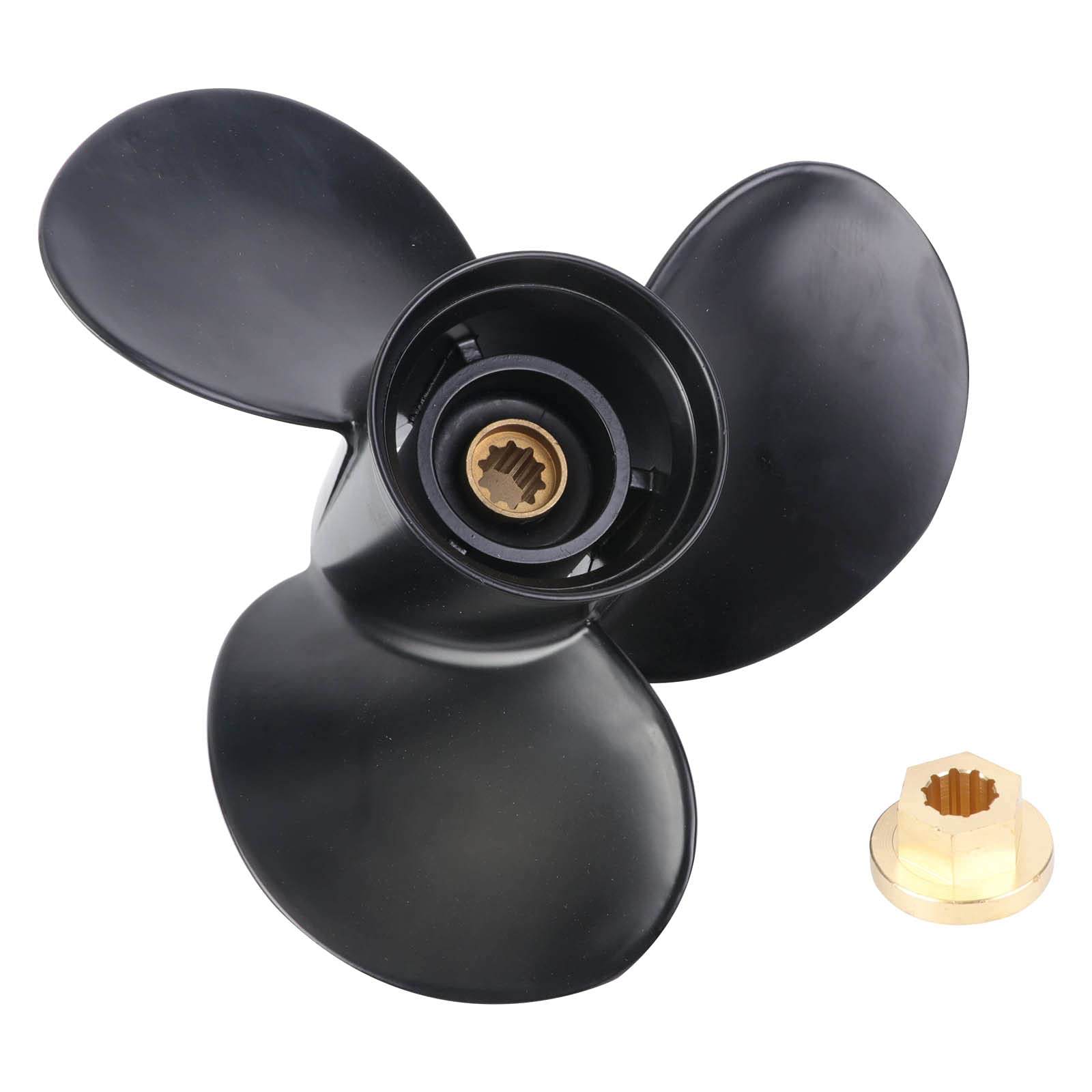 FEIDKS 10 3/8 x 13 (10 Spline Tooth) Upgrade Aluminum Outboard Moto Propeller fit for Mercury Engines 9.9 15 18 20 25HP RH Replace 48-19640A40