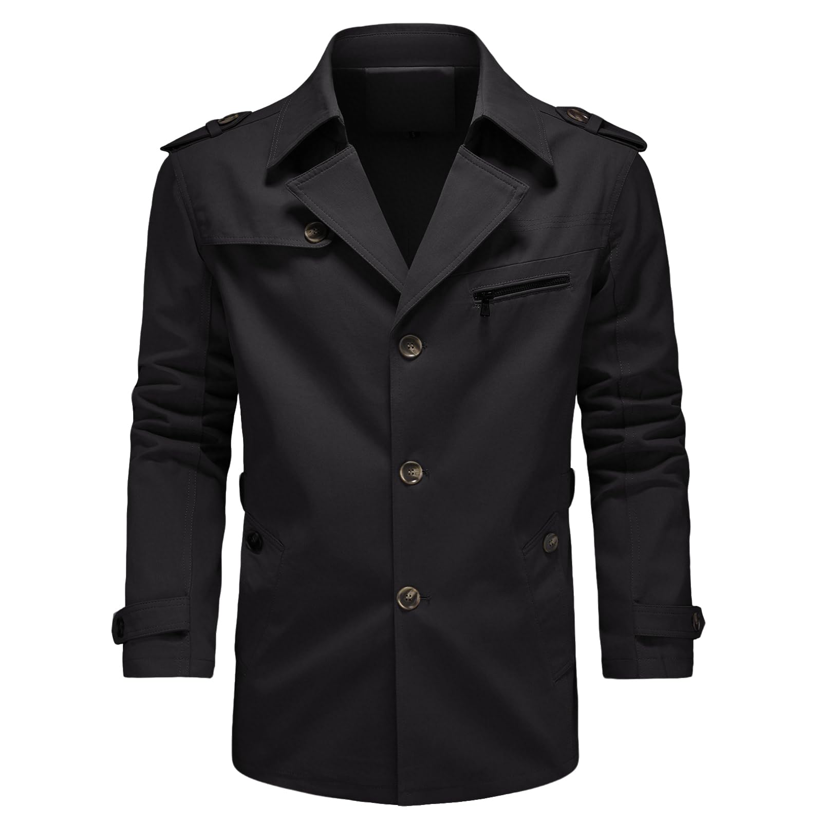 KUDORO Herren Übergangsjacke Leicht Fliegerjacke Bomberjacke Baumwolle | Cargo Jacke Herren-Trenchcoat mit Mehreren Taschen Casual