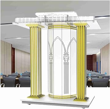 Plaxiglass Acrylic Podium, Luxurious Rolling Podium with Wheels,Church Pulpit,Floor-Standing Podium,for Speech School Classrooms Churches Office Transparent 33.5x15.7x44inch