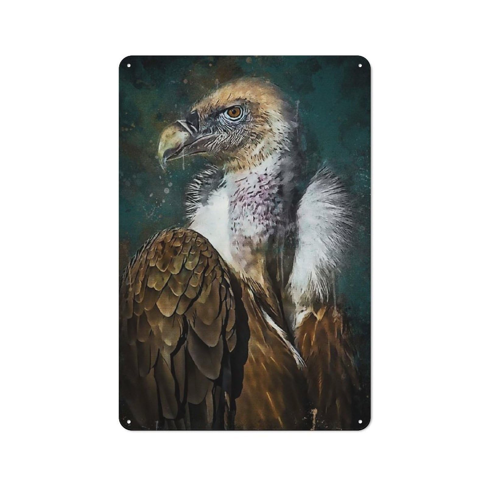 Junmoney Style-8 Metal Sign 30X20cm With Splatter Vulture For Workshop Wall, Vintage Decor, For Vintage Wall Decor Fans, For Metal Sign Collectors