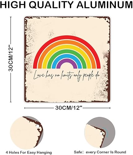 Miniatura 2 de UFunhome LGBT Pride Tin Metal Sign Love Has No Limits Only People Do Tin Metal Sign Retro Progress Pride Tin Art Sign Decor For Men Cave Garage Far