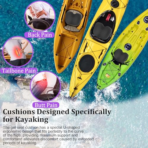 Image of NEW-Vi Anti-Slip Kayak Seat Cushion - Waterproof Thicken Gel Boat Kayak Canoe Rowing Stadium Pad for Sit in Kayak Chair Kayak Accessories Equipment Gear for Fishing Kayak