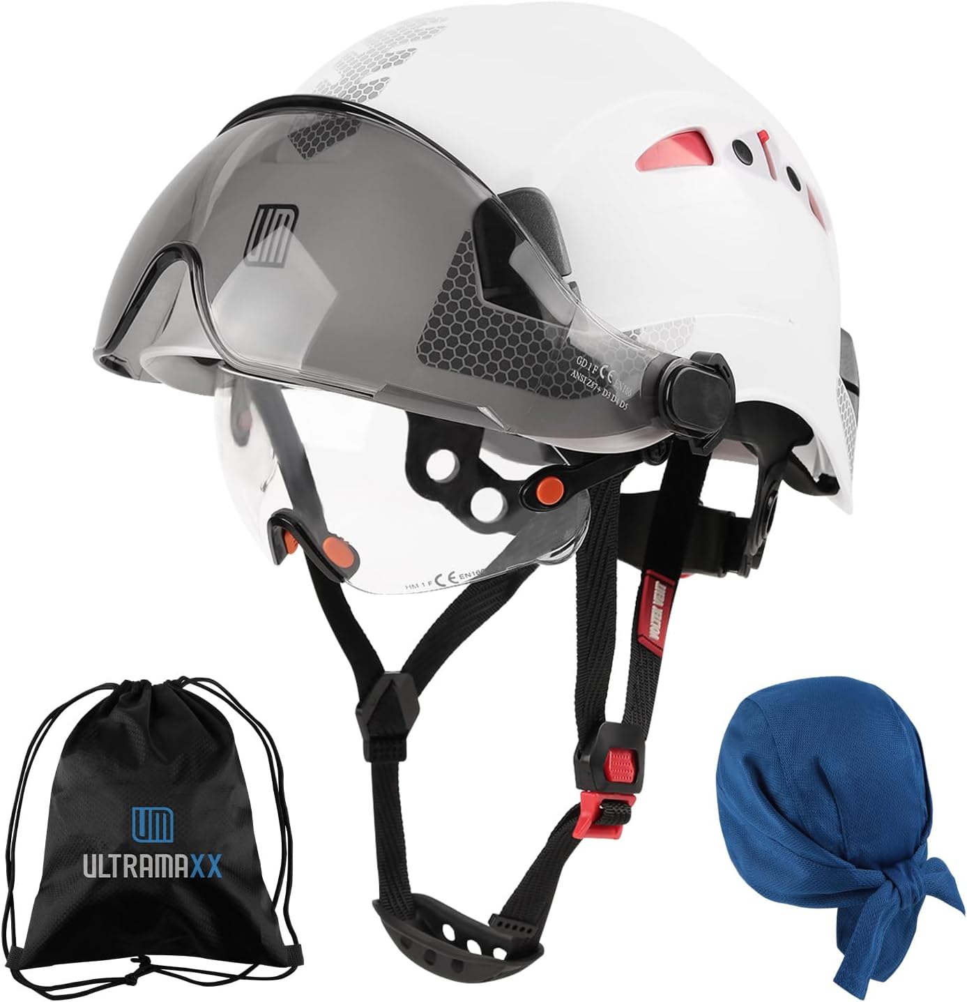 Safety Helmet with Build-in Visor, Hard Hat with Vented Design, ANSI Z89.1 Certified, Ideal for Industrial and Construction