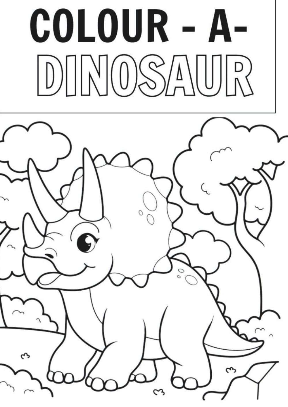 Color - A - Dinosaur: Cute and Easy Dinosaur Coloring Book for Boys & Girls
