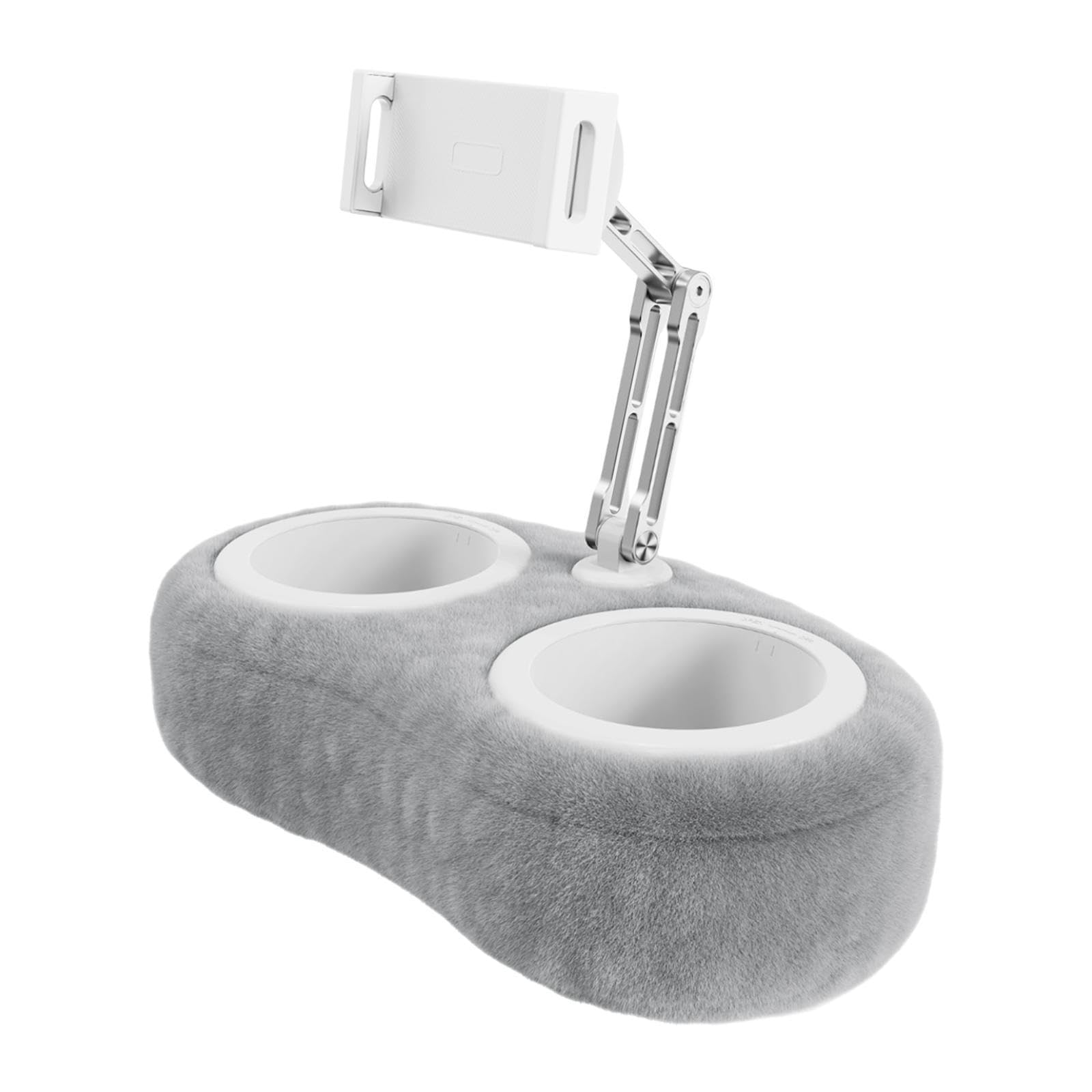 Milageto Soporte para Tableta Cojín Flexible con Ángulo Ajustable Y Brazos Articulados Multifunción Compatible con Smartphone Adecuado para Hogar Y Estudio, Gris Claro