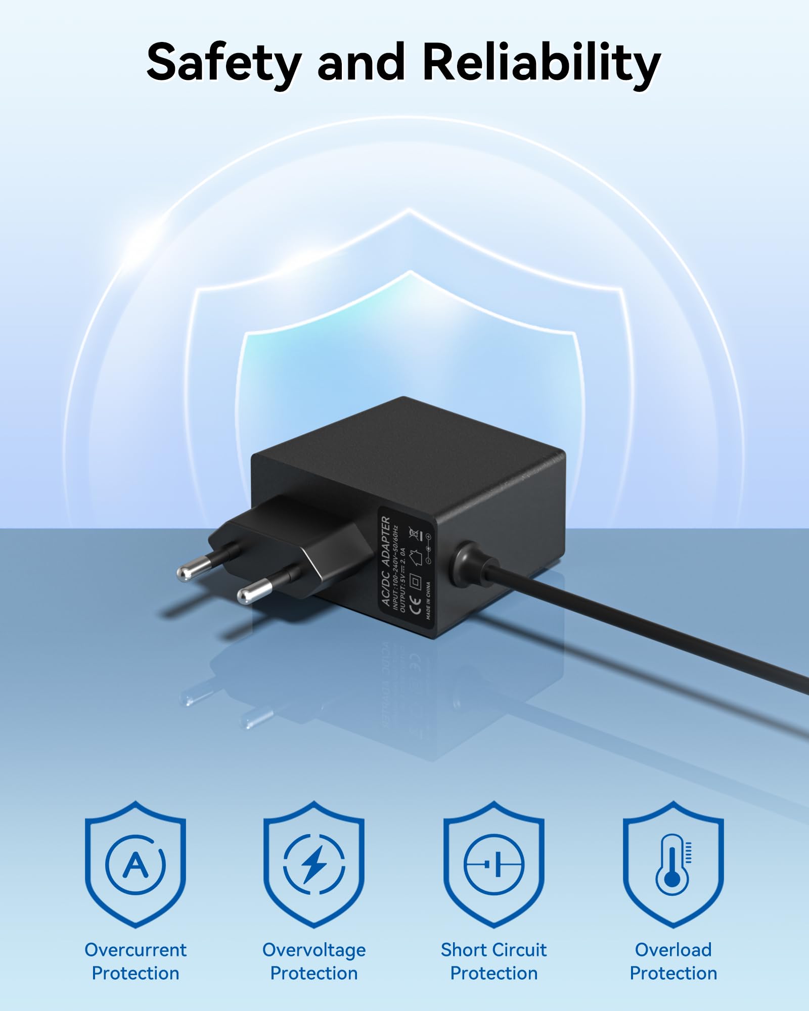 Alimentatore 5V 2A compatibile con T85W T87W T73U T73W T74U T77U T74W T54W per telefono IP serie T