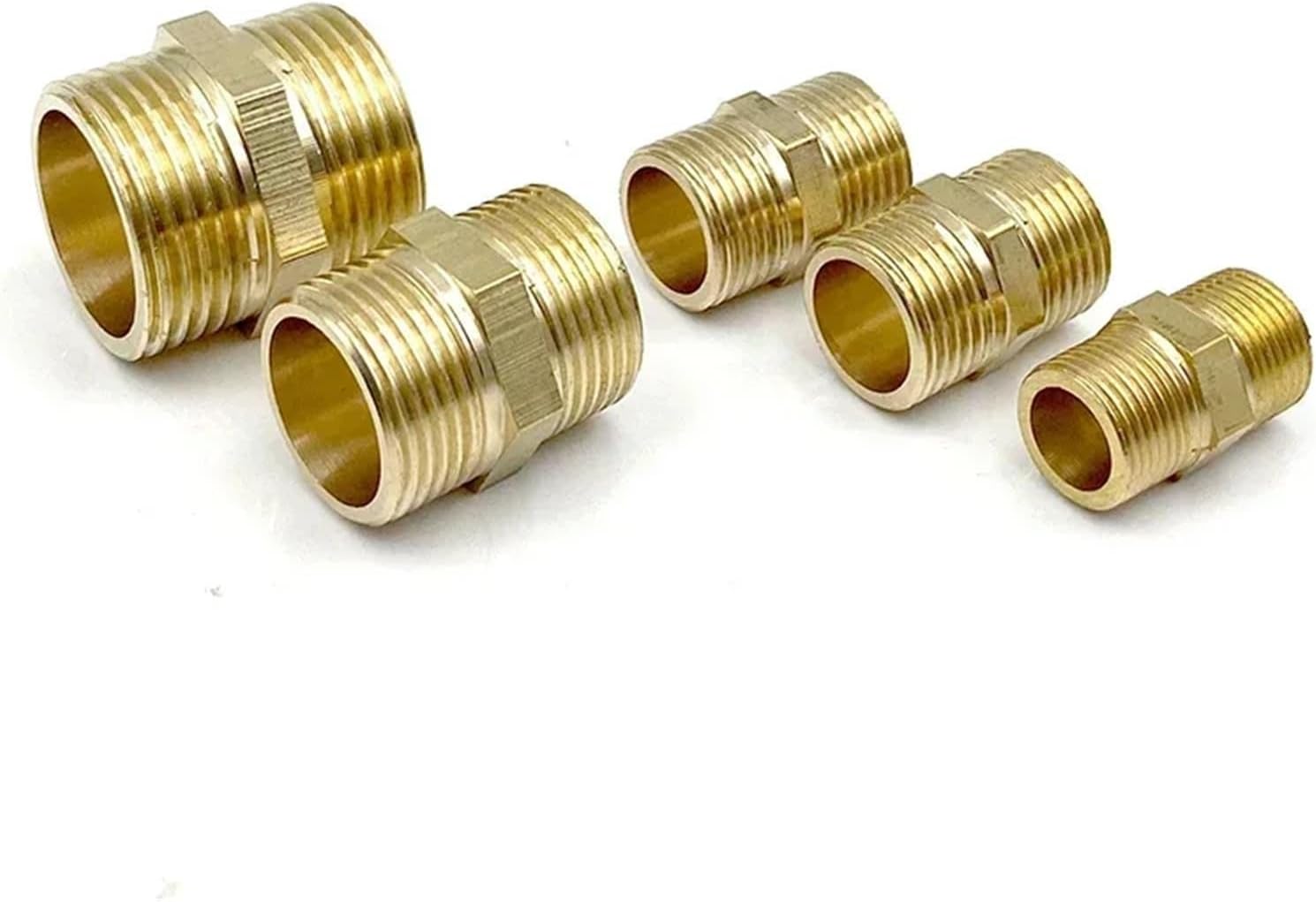 Brass Nipple Fitting Pipe Connector Adapter 1/8 1/4 3/8 1/2 Reducing Hose Connection 1Pcs(9)