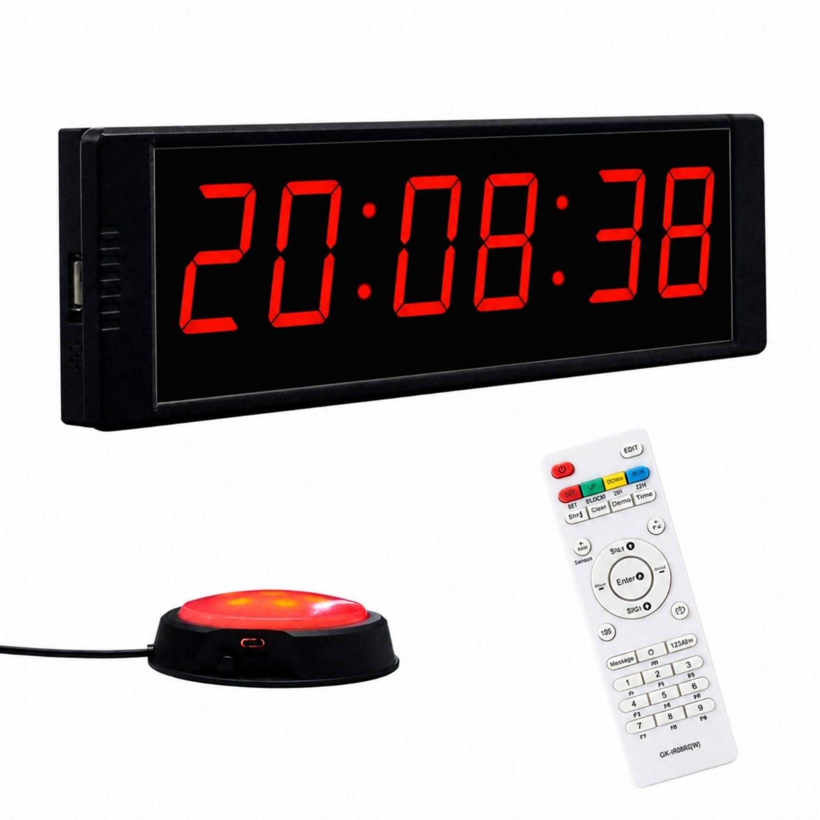 Milageto Timer Conta Rovescia Digitale, Color to 3, Sportivo | Timer da Palestra con Telecomando, Multifunzione, Cronometro Sportivo con Pulsante, per Casa, Sportivi