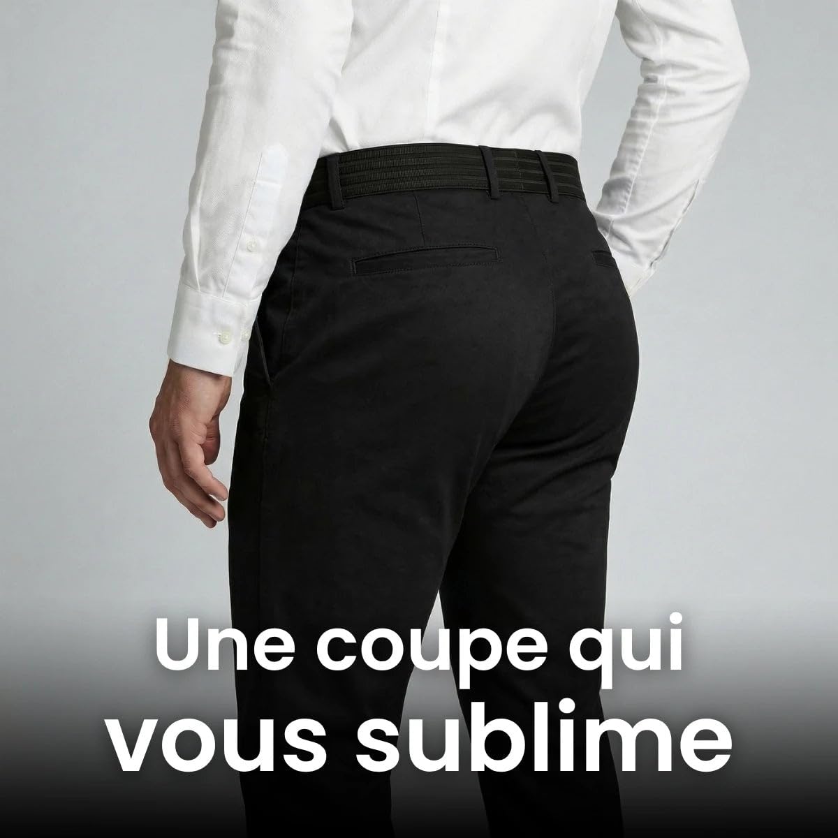 Bellutia Pantalon Extensible MorphoFit, Pantalon Homme Extensible Respirant Coupe ajustée Taille élastique Tissu Stretch léger sans Repassage séchage Rapide Anti-Taches Confort Quotidien
