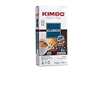 Kimbo Caffè Macinato, 250 gr Miscela Espresso Classico, Ideale per Moka, Intensità 7, 13, Tostatura Chiara