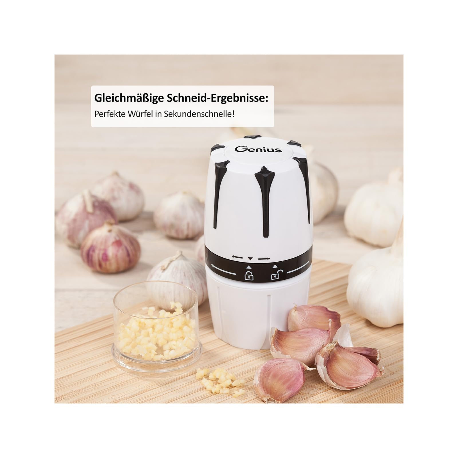 Genius Gewürzmühle Käsereibe Nicer Dicer Maestro mit 3 Größe Klingen 13-tlg. inkl. Knoblauchschneider G10